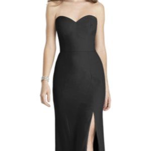 Black Strapless Bridesmaid Dress